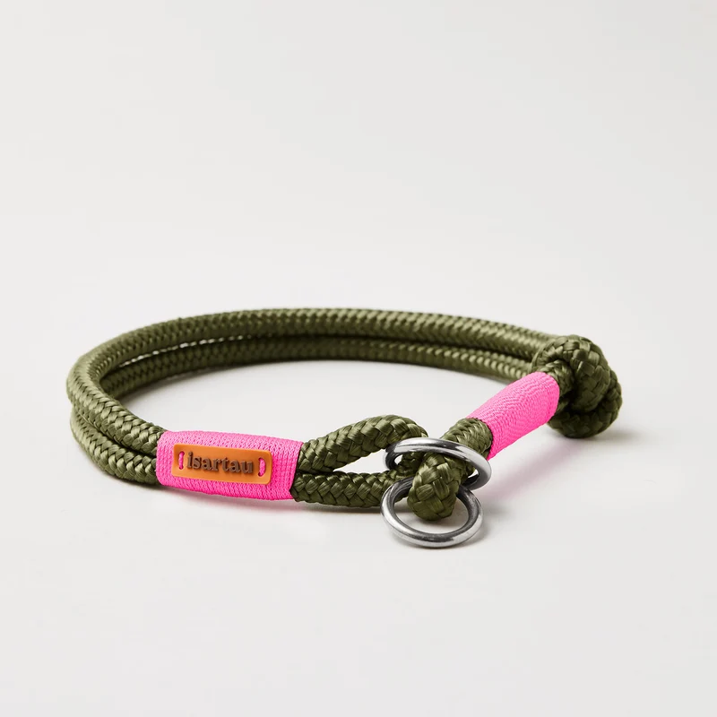 Zugstopp-Halsband Olive Grove NEONPINK