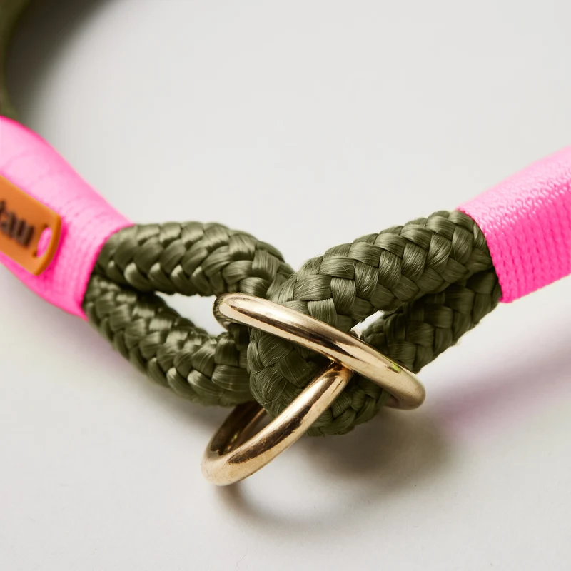 Zugstopp-Halsband Olive Grove NEONPINK