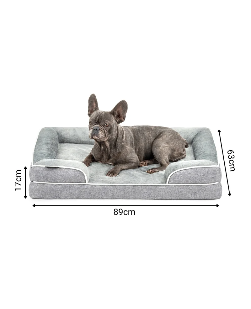 Orthopädisches Hundebett mit erhöhtem Rand, rutschfest
