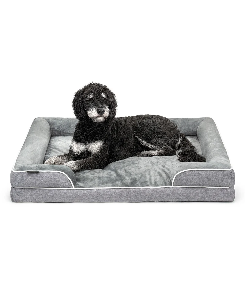 Orthopädisches Hundebett mit erhöhtem Rand, rutschfest
