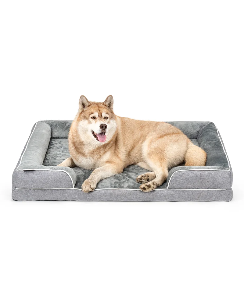 Orthopädisches Hundebett mit erhöhtem Rand, rutschfest