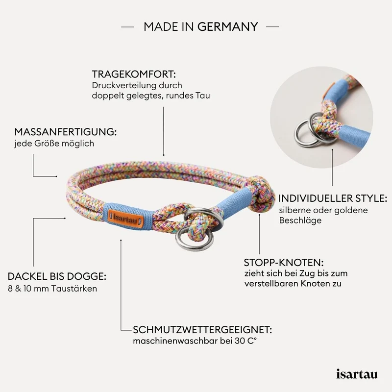 Zugstopp-Halsband Easy Summer HELLBLAU