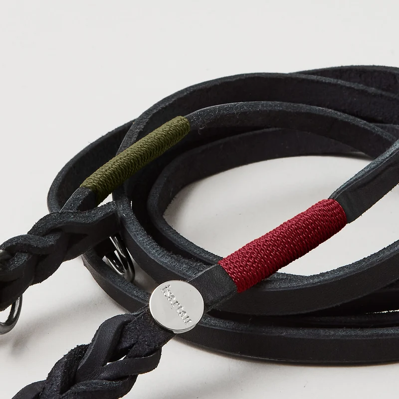 Lederleine SPORTY 190 cm, SCHWARZ (Standard Leine)