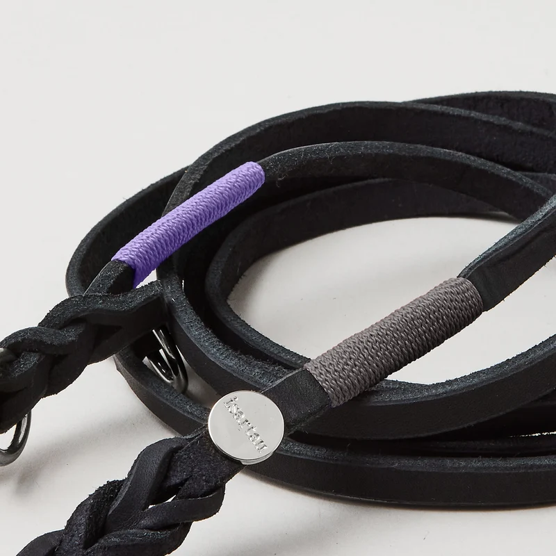 Lederleine SPORTY 190 cm, SCHWARZ (Standard Leine)