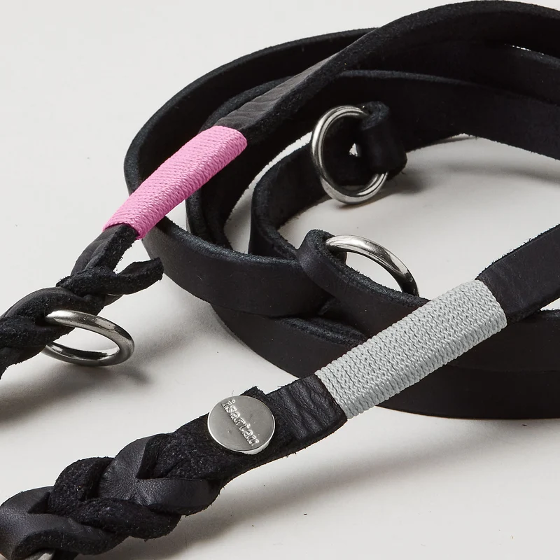 Lederleine SPORTY 190 cm, SCHWARZ (Standard Leine)