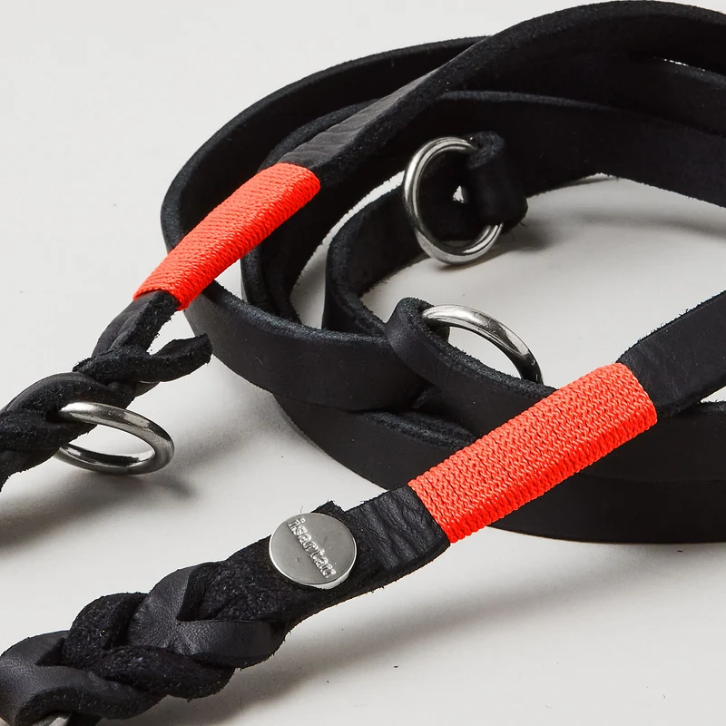 Lederleine SPORTY 190 cm, SCHWARZ (Standard Leine)