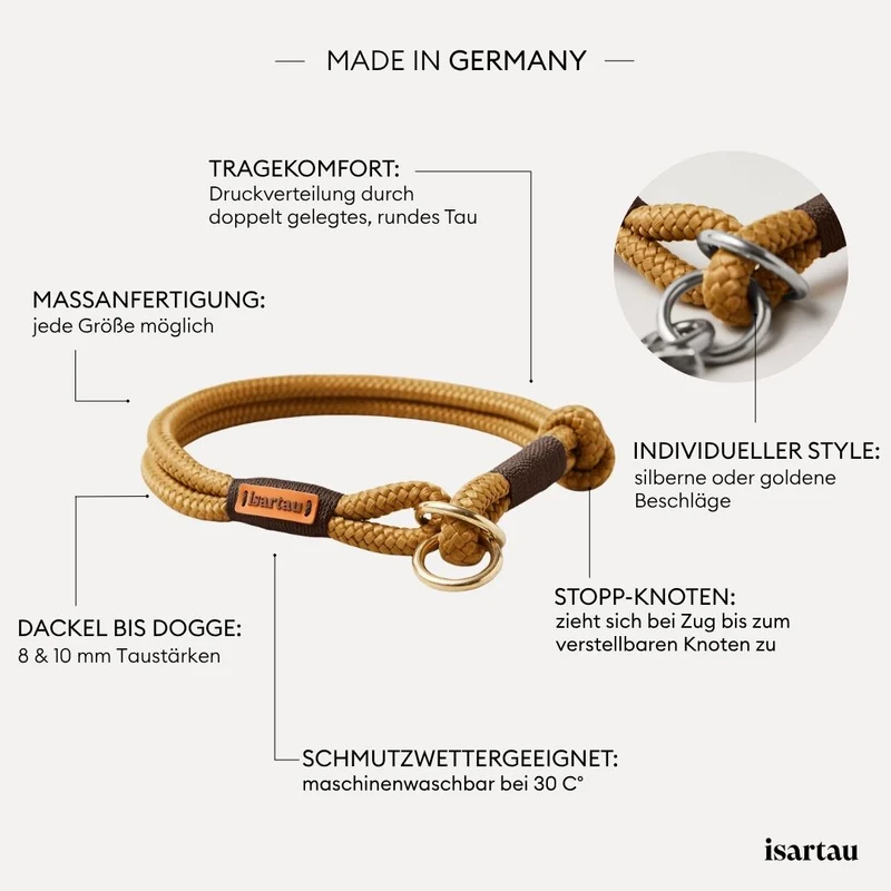 Zugstopp-Halsband Sweet Toffee DUNKELBRAUN