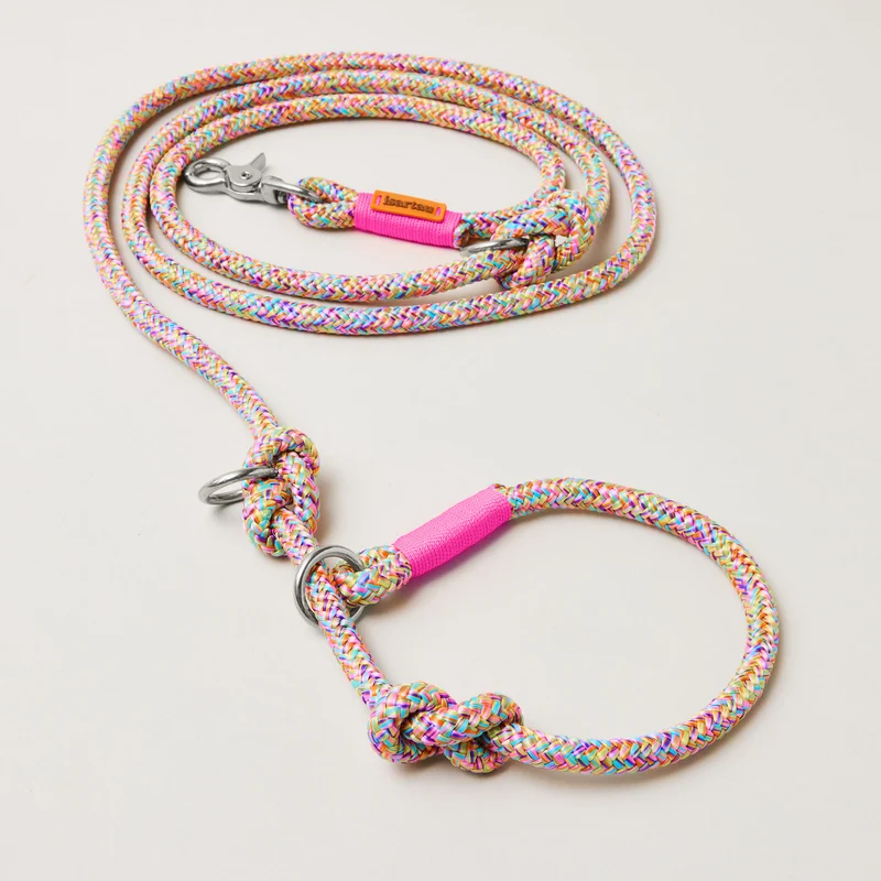 Tau-Retrieverleine Easy Summer NEONPINK, 190 cm (integrierte Halsung)