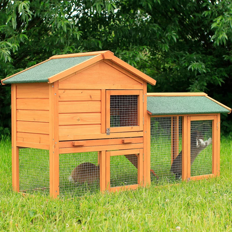 Kaninchenstall Kleintiergehege Hasenvilla 147x52x85 cm