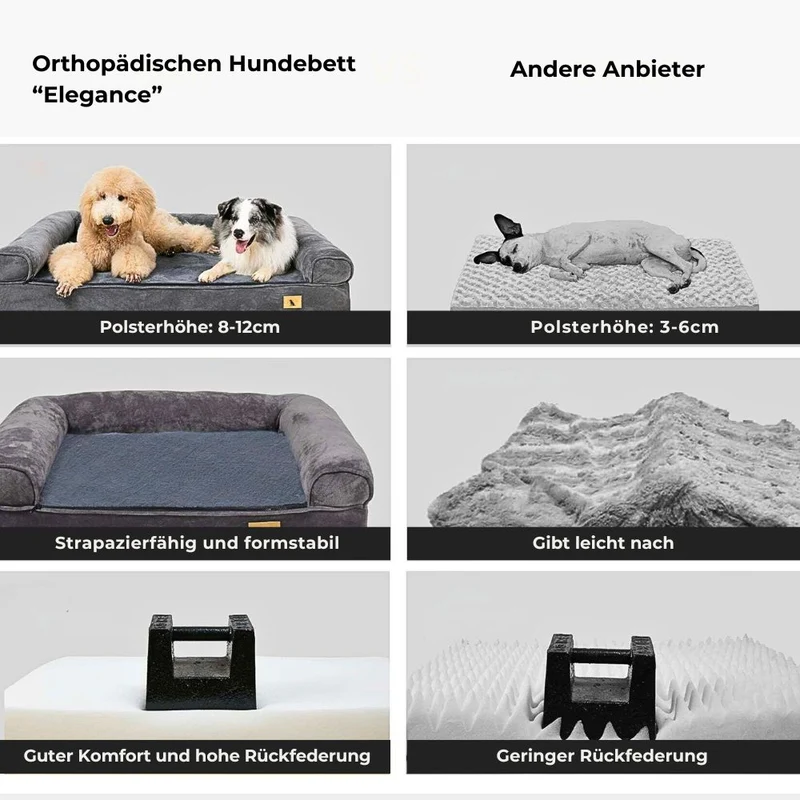 Orthopädisches Hundebett „Elegance“ - HUNDESCHATZ™