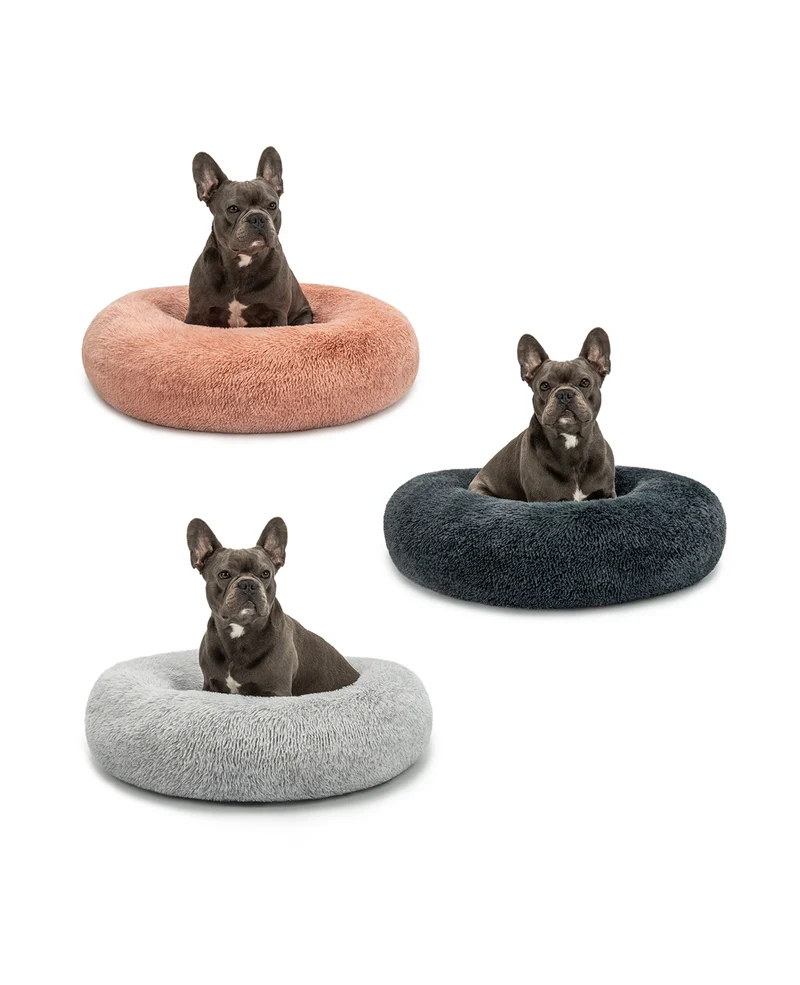 Rundes Hundebett in Donutform aus Plüsch