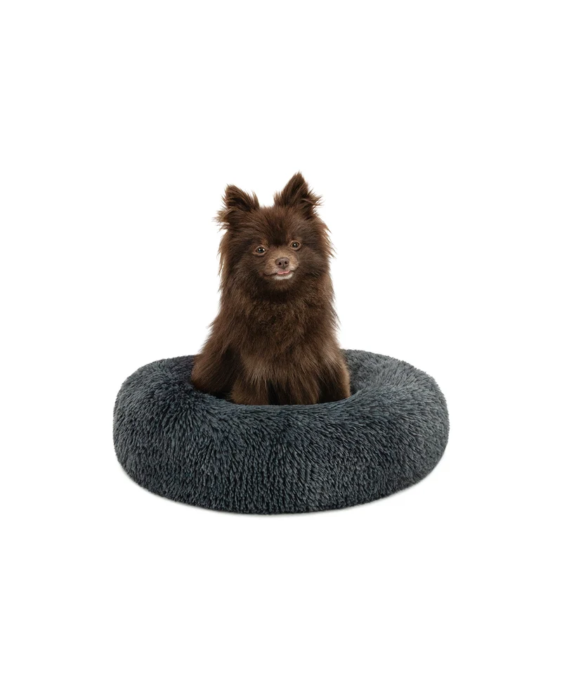 Rundes Hundebett in Donutform aus Plüsch