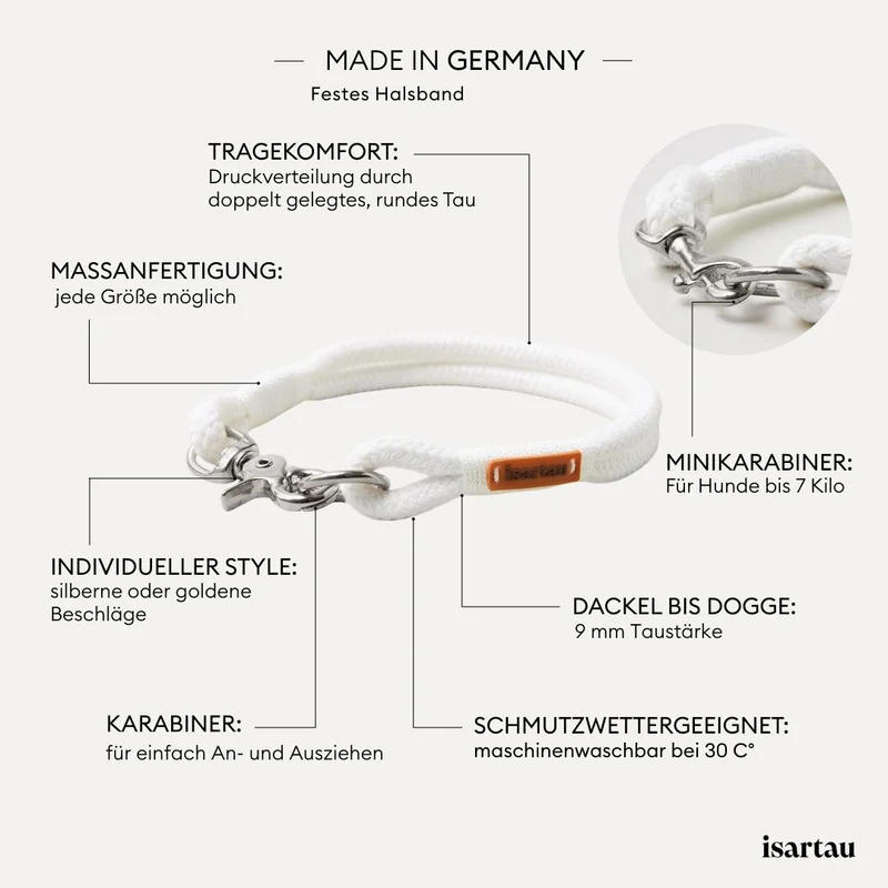 Festes Halsband Pure Breeze WEISS