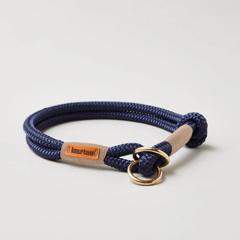Zugstopp-Halsband Indigo Sea BEIGE