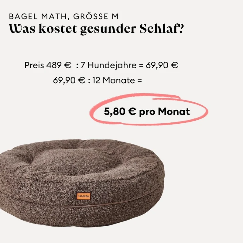 Hundebett rund, Bagelbettchen, Fell BEIGE