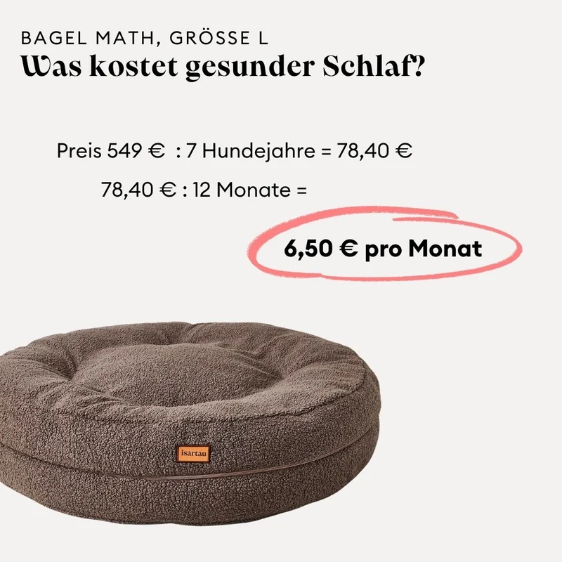 Hundebett rund, Bagelbettchen, Fell BEIGE