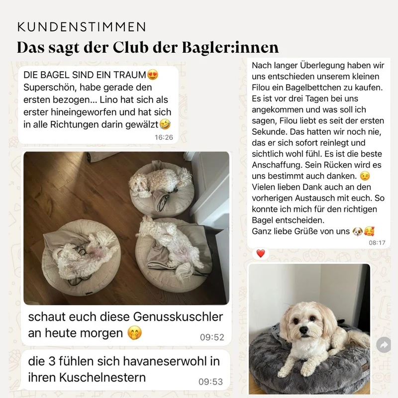 Hundebett rund, Bagelbettchen, Fell BEIGE
