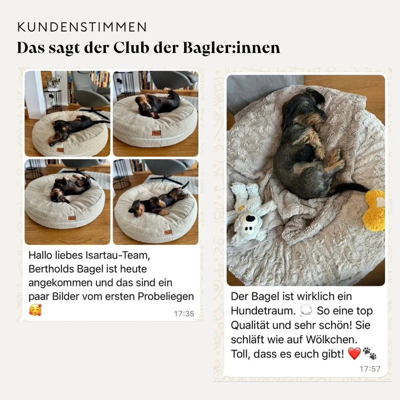 Hundebett rund, Bagelbettchen, Fell BEIGE
