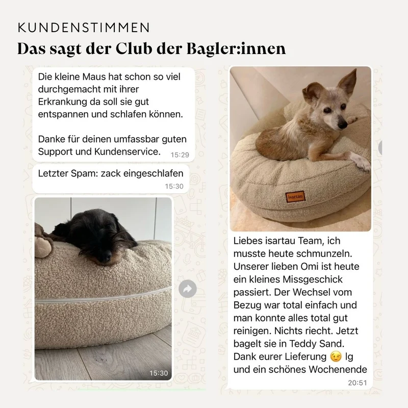 Hundebett rund, Bagelbettchen, Fell BEIGE