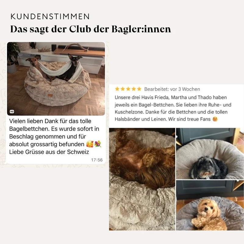 Hundebett rund, Bagelbettchen, Fell BEIGE