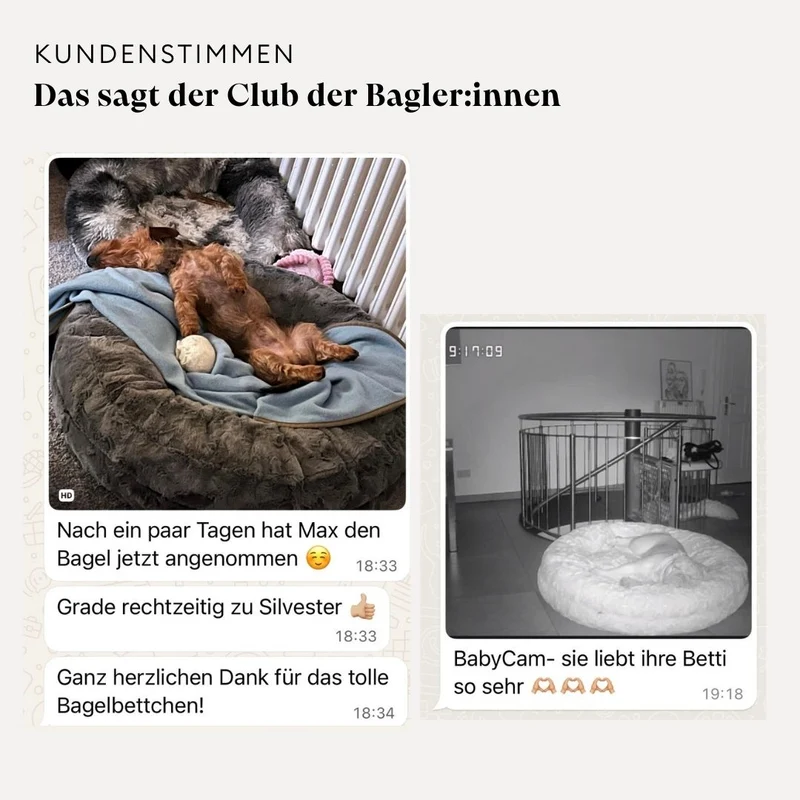 Hundebett rund, Bagelbettchen, Fell BEIGE