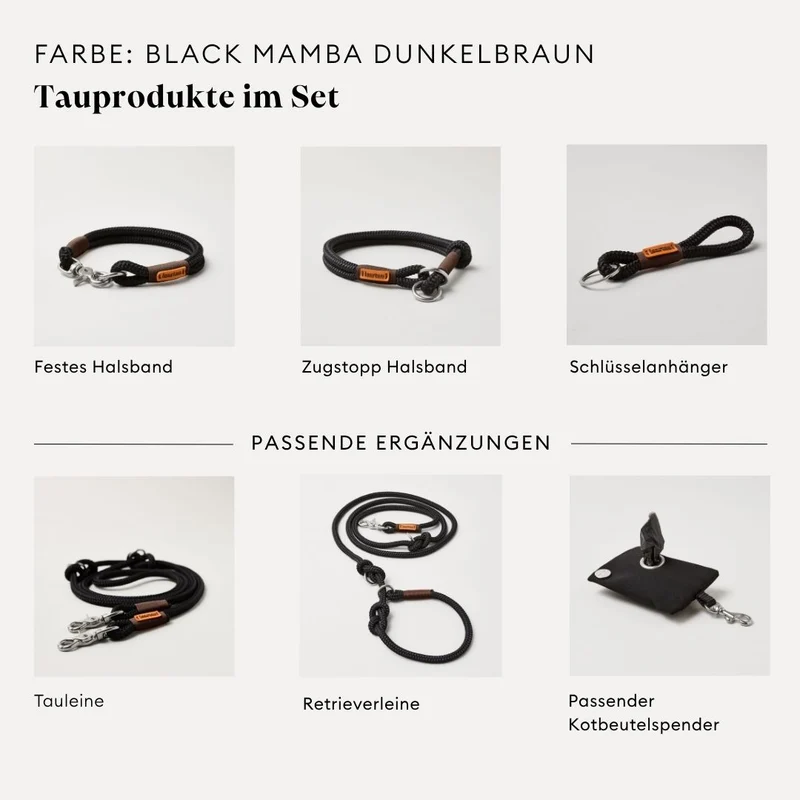 Zugstopp-Halsband Black Mamba DUNKELBRAUN