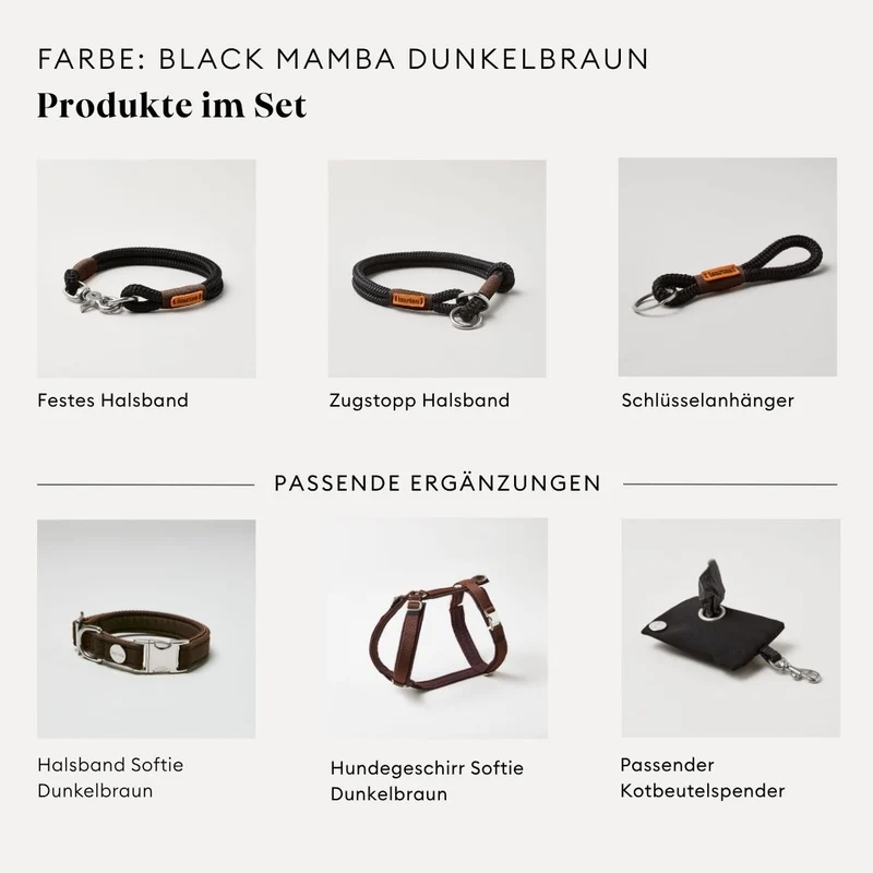 Zugstopp-Halsband Black Mamba DUNKELBRAUN