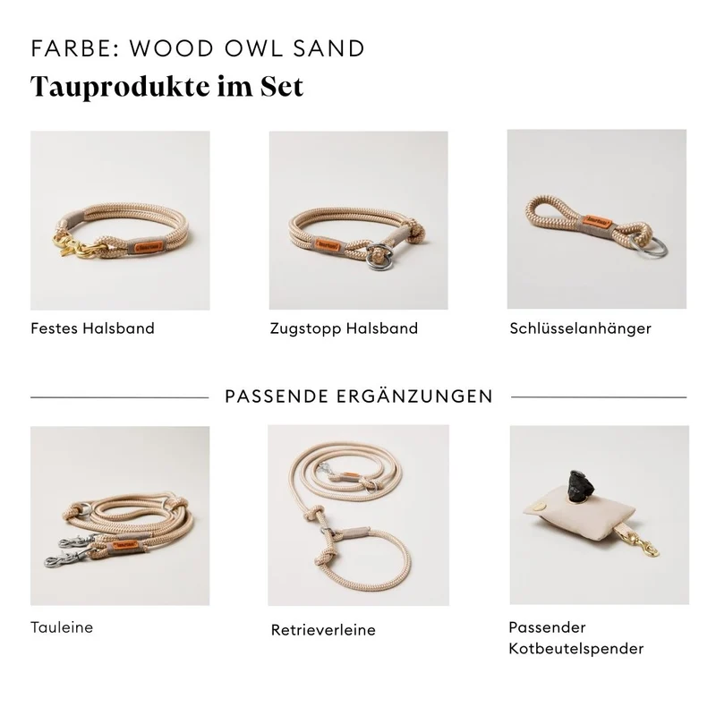 Festes Halsband Wood Owl SAND