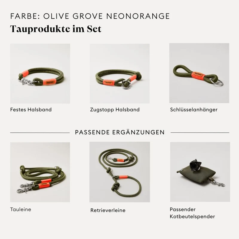 Festes Halsband Olive Grove NEONORANGE