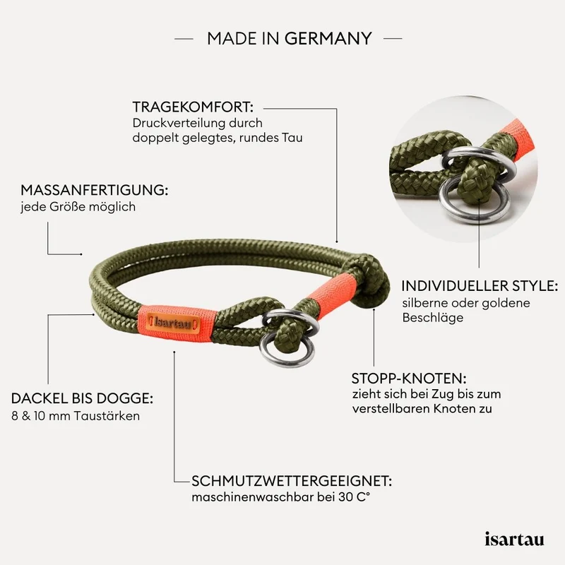 Zugstopp-Halsband Olive Grove NEONORANGE