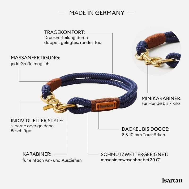 Festes Halsband Indigo Sea Kastanie
