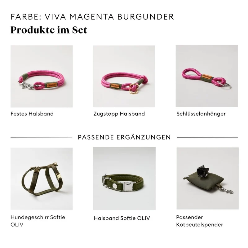 Zugstopp-Halsband Viva Magenta OLIV