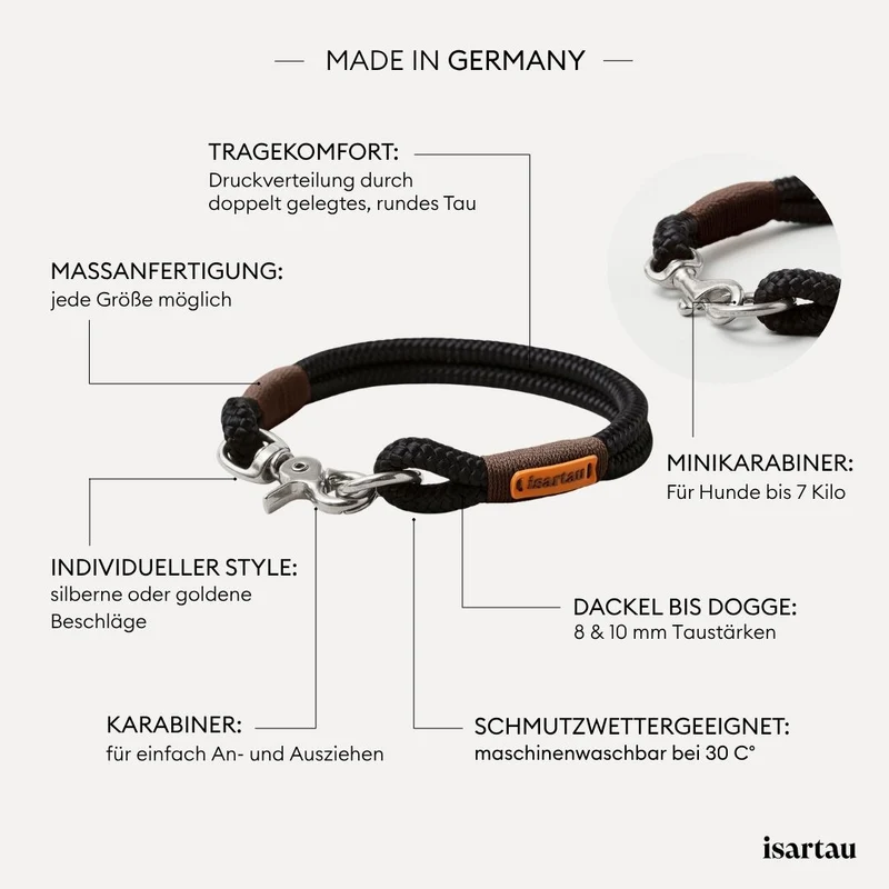 Festes Halsband Black Mamba DUNKELBRAUN
