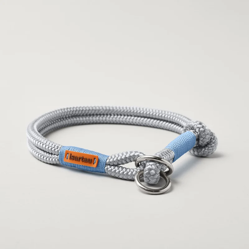 Zugstopp-Halsband Pebble Stone HELLBLAU