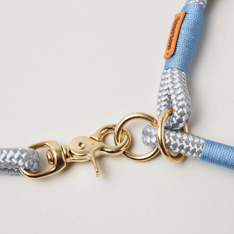 Zugstopp-Halsband Pebble Stone HELLBLAU