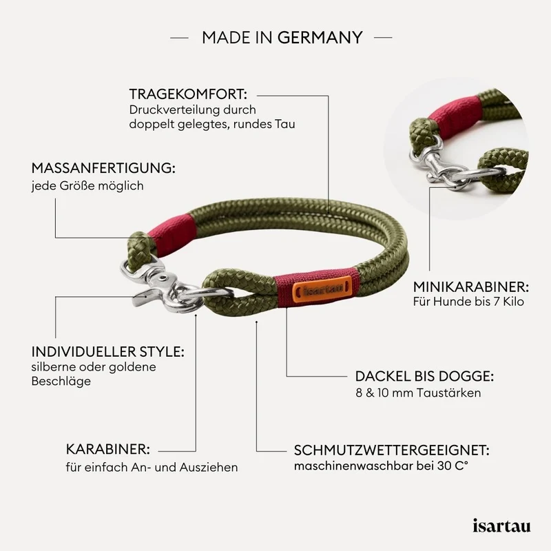 Festes Halsband Olive Grove BURGUNDER