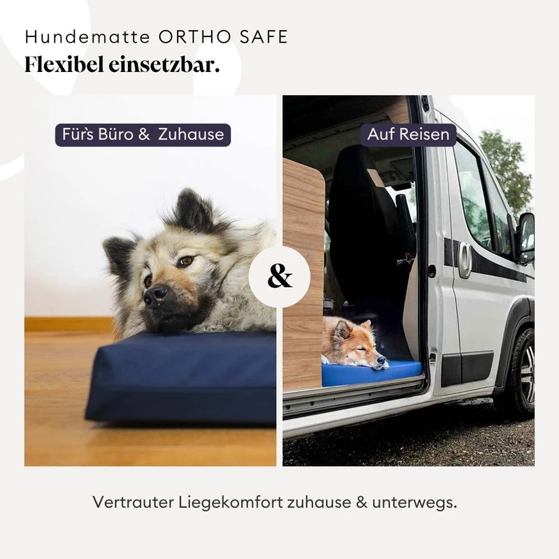 Hundematte eckig, Ortho, Fell KAFFEE