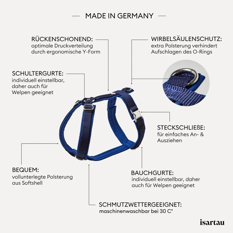 Hundegeschirr Softie DUNKELBLAU