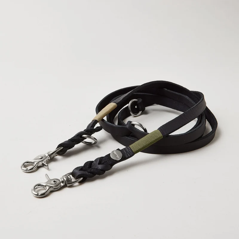 Lederleine SPORTY 250 cm, SCHWARZ (Umhängeleine)