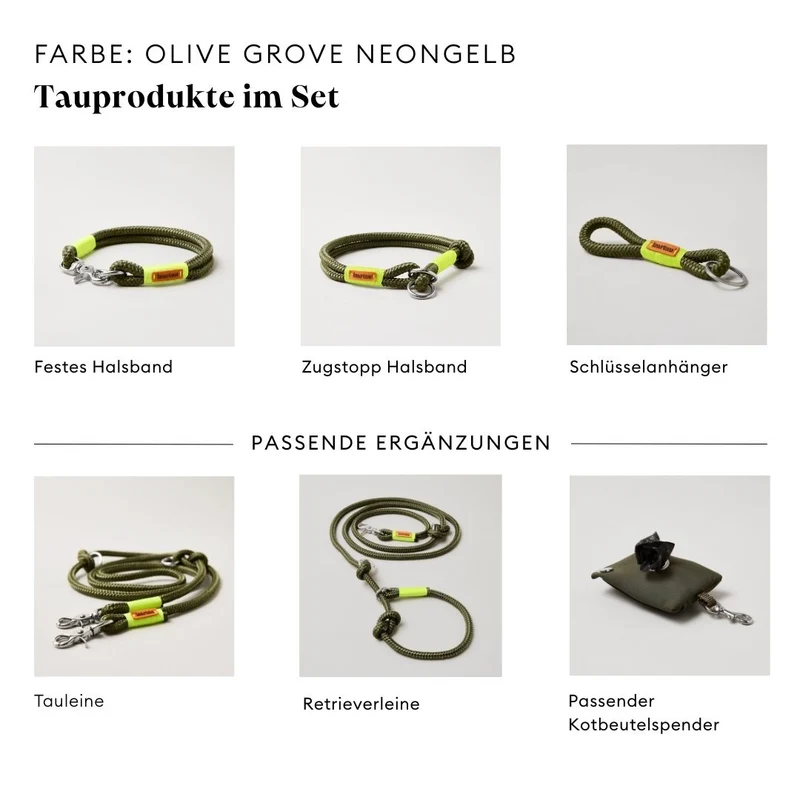 Festes Halsband Olive Grove NEONGELB