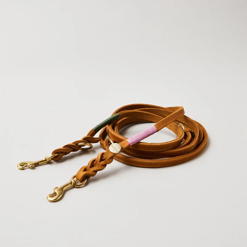 Lederleine SPORTY 250 cm, COGNAC (Umhängeleine)