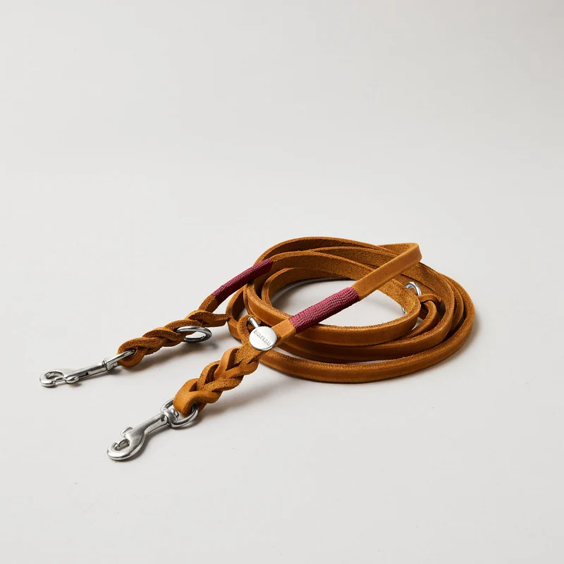 Lederleine SPORTY 250 cm, COGNAC (Umhängeleine)