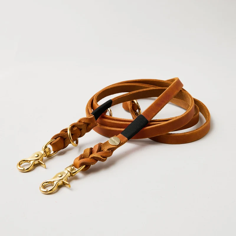 Lederleine SPORTY 250 cm, COGNAC (Umhängeleine)