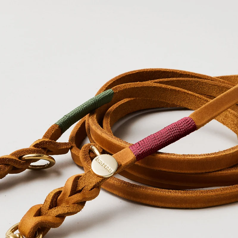 Lederleine SPORTY 250 cm, COGNAC (Umhängeleine)