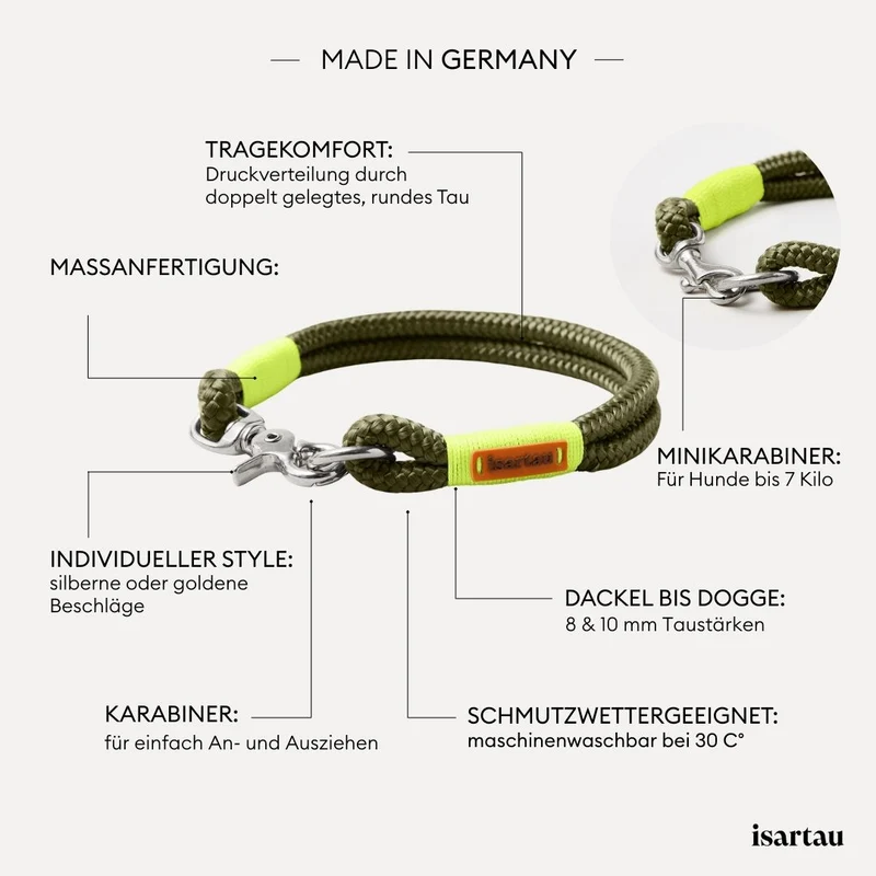 Festes Halsband Olive Grove NEONGELB