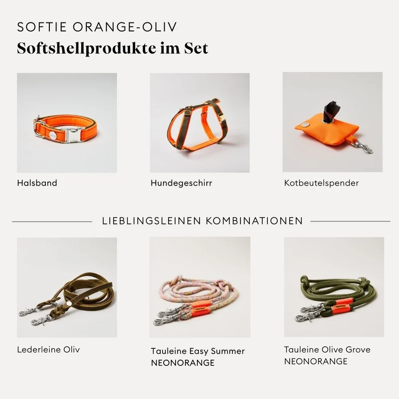 Halsband Softie NEONORANGE-OLIV