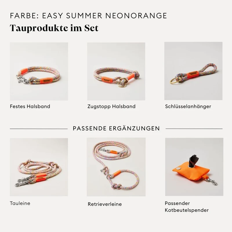 Zugstopp-Halsband Easy Summer NEONORANGE