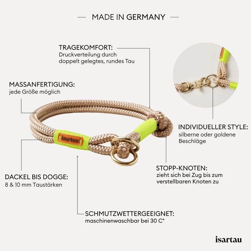 Zugstopp-Halsband Wood Owl NEONGELB