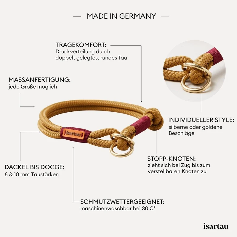Zugstopp-Halsband Sweet Toffee BURGUNDER