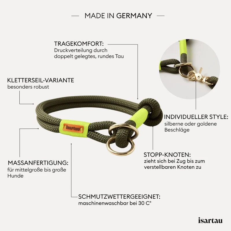 Zugstopp-Halsband Olive Grove NEONGELB